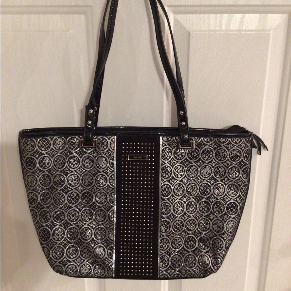 Nine West Metallic Stud Shoulder Handbag